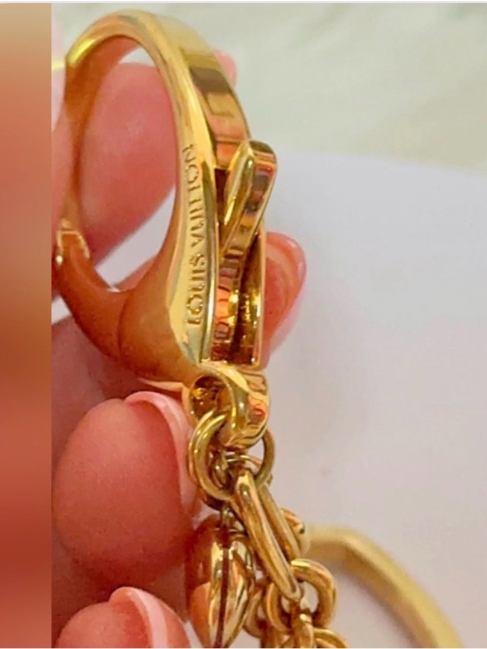Louis Vuitton Gold and Red Heart Charm Key Holder - Picture 10 of 13